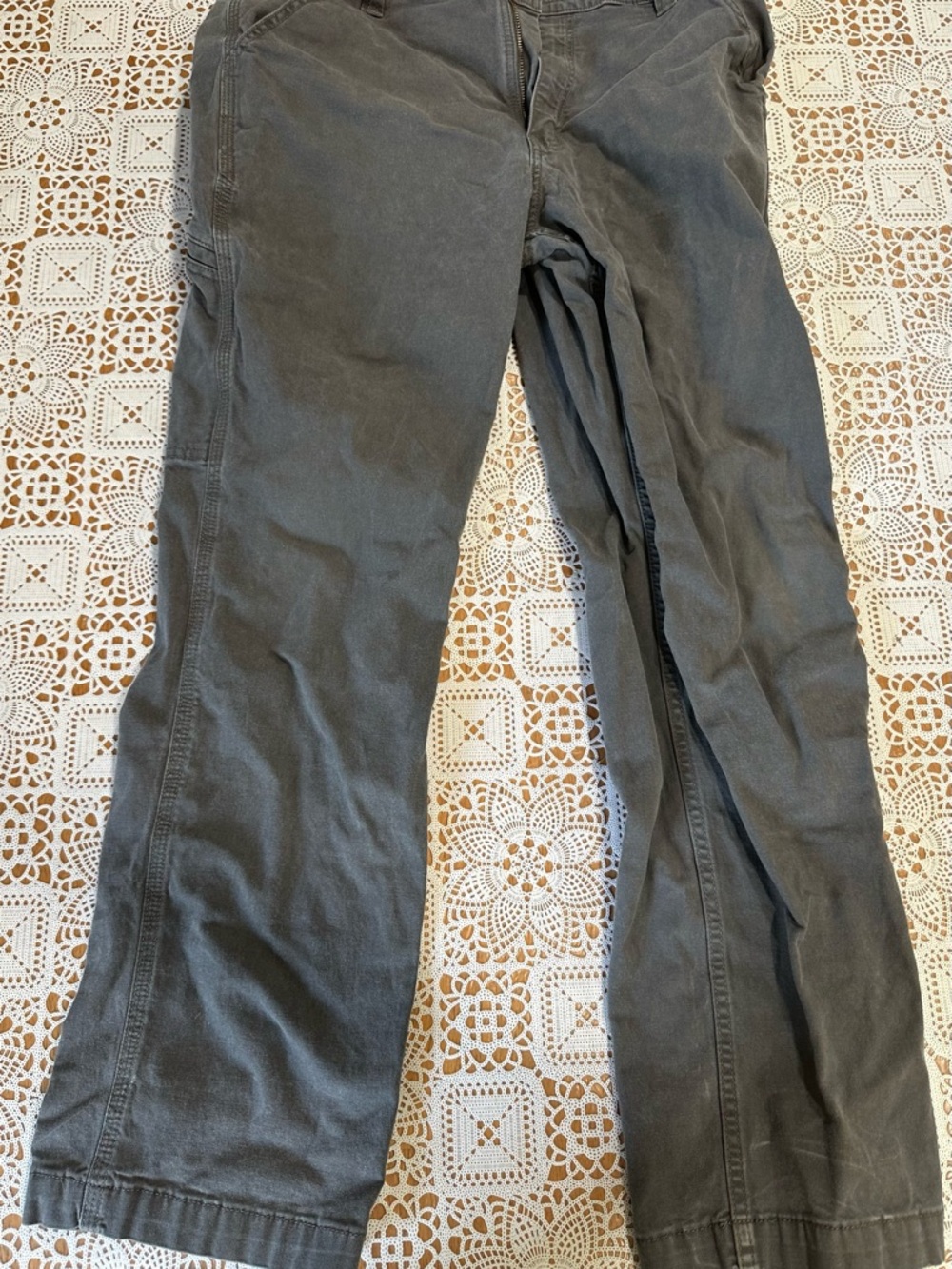 Carhartt Mens 36x32 Relaxed Fit Work Pants Gray Utility Carpenter Workwear